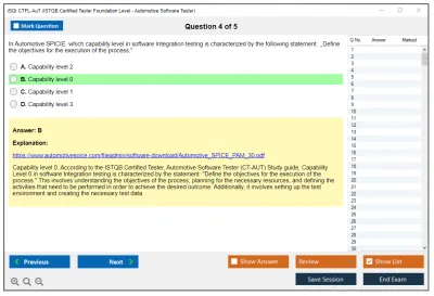 iSQI CTFL-AuT ISTQB Certified Tester Foundation Level - Automotive Software Tester Practice test exam simulator test engine exam Prep practice test questions answers Image 4