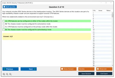 Juniper JN0-634 Security, Professional (JNCIP-SEC) Practice test exam simulator test engine exam Prep practice test questions answers Image 5