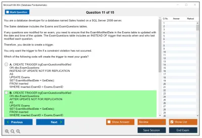 Microsoft 98-364 Database Fundamentals Practice test exam simulator test engine exam Prep practice test questions answers Image 11