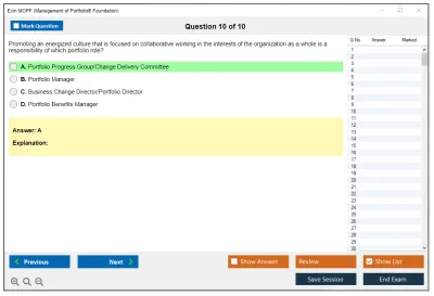 Exin MOPF Management of Portfolio® Foundation Practice test exam simulator test engine exam Prep practice test questions answers Image 10