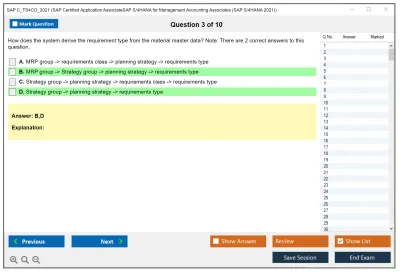 SAP C_TS4CO_2021 SAP Certified Associate - SAP S/4HANA 2021 for Management Accounting Practice test exam simulator test engine exam Prep practice test questions answers Image 3