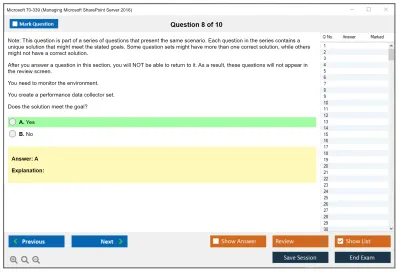 Microsoft 70-339 Managing Microsoft SharePoint Server 2016 Practice test exam simulator test engine exam Prep practice test questions answers Image 8