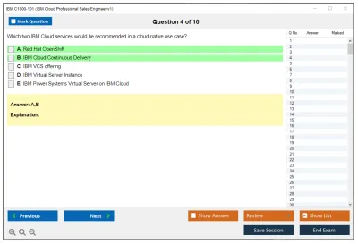 IBM C1000-101 IBM Cloud Professional Sales Engineer v1 Practice test exam simulator test engine exam Prep practice test questions answers Image 4