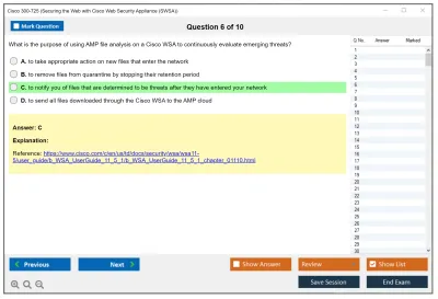 Cisco 300-725 Securing the Web with Cisco Web Security Appliance (300-725 SWSA) Practice test exam simulator test engine exam Prep practice test questions answers Image 6