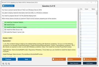 Microsoft 70-743 Upgrading Your Skills to MCSA: Windows Server 2016 Practice test exam simulator test engine exam Prep practice test questions answers Image 5