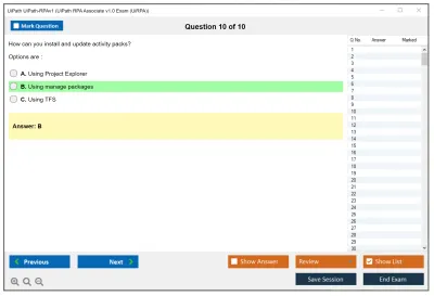 UiPath UiPath-RPAv1 UiPath RPA Associate v1.0 Exam (UiRPA) Practice test exam simulator test engine exam Prep practice test questions answers Image 10