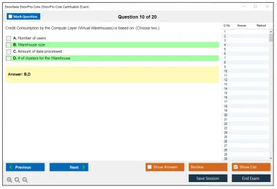 Snowflake SnowPro-Core SnowPro Core Certification Exam Practice test exam simulator test engine exam Prep practice test questions answers Image 10