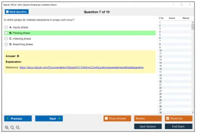 Splunk SPLK-1003 Splunk Enterprise Certified Admin Practice test exam simulator test engine exam Prep practice test questions answers Image 7