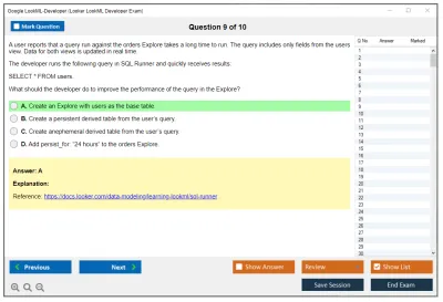 Google LookML-Developer Looker LookML Developer Exam Practice test exam simulator test engine exam Prep practice test questions answers Image 9