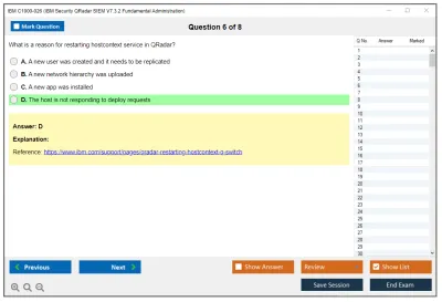 IBM C1000-026 IBM Security QRadar SIEM V7.3.2 Fundamental Administration Practice test exam simulator test engine exam Prep practice test questions answers Image 6