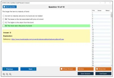 AIWMI CCRA Certified Credit Research Analyst Practice test exam simulator test engine exam Prep practice test questions answers Image 10