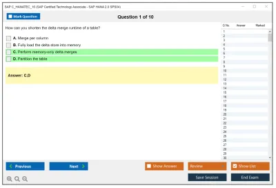 SAP C_HANATEC_16 SAP Certified Technology Associate - SAP HANA 2.0 SPS04 Practice test exam simulator test engine exam Prep practice test questions answers Image 1