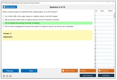 HP HPE6-A45 Implementing Aruba Campus Switching solutions Practice test exam simulator test engine exam Prep practice test questions answers Image 4