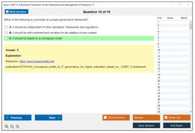 Isaca COBIT-5 A Business Framework for the Governance and Management of Enterprise IT Practice test exam simulator test engine exam Prep practice test questions answers Image 10