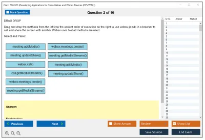 Cisco 300-920 Developing Applications for Cisco Webex and Webex Devices (DEVWBX) Practice test exam simulator test engine exam Prep practice test questions answers Image 2