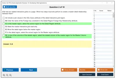 Oracle 1z0-750 Oracle Application Express 18: Developing Web Applications Practice test exam simulator test engine exam Prep practice test questions answers Image 2