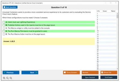 Salesforce CRT-261 Salesforce Certification Preparation for Service Cloud Consultant Practice test exam simulator test engine exam Prep practice test questions answers Image 5