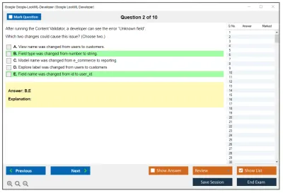 Google Google-LookML-Developer Google LookML Developer Practice test exam simulator test engine exam Prep practice test questions answers Image 2