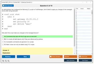 Fortinet NSE7_EFW-6.2 Fortinet NSE 7 - Enterprise Firewall 6.2 Practice test exam simulator test engine exam Prep practice test questions answers Image 6
