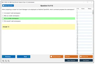 IBM C1000-143 IBM Cloud Pak for Watson AIOps v3.2 Administrator Practice test exam simulator test engine exam Prep practice test questions answers Image 9
