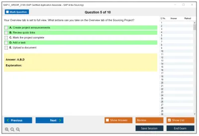 SAP C_ARSOR_2108 SAP Certified Application Associate - SAP Ariba Sourcing Practice test exam simulator test engine exam Prep practice test questions answers Image 5