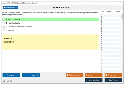 VMware 2V0-602PSE vSphere 6.5 Foundations Exam Practice test exam simulator test engine exam Prep practice test questions answers Image 8