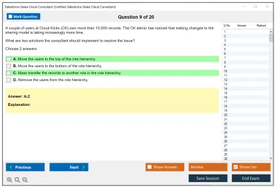 Salesforce Sales-Cloud-Consultant Salesforce Certified Sales Cloud Consultant Practice test exam simulator test engine exam Prep practice test questions answers Image 9