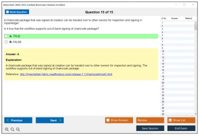 Blockchain CBSA BTA Certified Blockchain Solution Architect Practice test exam simulator test engine exam Prep practice test questions answers Image 15