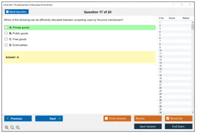 Cima BA1 Fundamentals of Business Economics Practice test exam simulator test engine exam Prep practice test questions answers Image 17