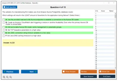 Amazon AWS DBS-C01 AWS Certified Database - Specialty Practice test exam simulator test engine exam Prep practice test questions answers Image 4