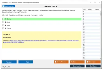 VMware 1V0-31.21 Associate VMware Cloud Management and Automation Practice test exam simulator test engine exam Prep practice test questions answers Image 7