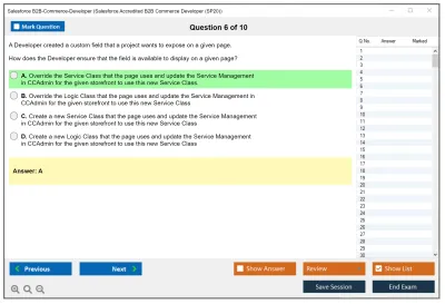 Salesforce B2B-Commerce-Developer Salesforce Accredited B2B Commerce Developer Practice test exam simulator test engine exam Prep practice test questions answers Image 6