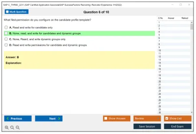 SAP C_THR83_2211 SAP Certified Application AssociateSAP SuccessFactors Recruiting: Recruiter Experience 1H/2022 Practice test exam simulator test engine exam Prep practice test questions answers Image 6