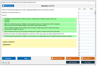 Alibaba Cloud ACA-CloudNative ACA Cloud Native Certification Exam Practice test exam simulator test engine exam Prep practice test questions answers Image 4