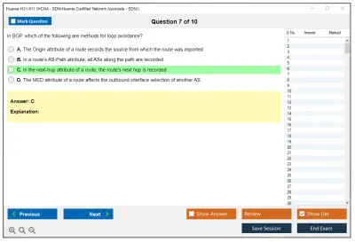 Huawei H31-611 HCNA - SDN(Huawei Certified Network Associate - SDN) Practice test exam simulator test engine exam Prep practice test questions answers Image 7
