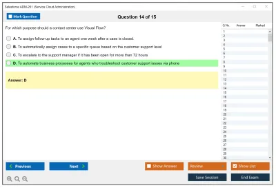 Salesforce ADM-261 Salesforce Service Cloud Administration Practice test exam simulator test engine exam Prep practice test questions answers Image 14
