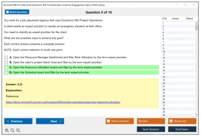 Microsoft MB-910 Microsoft Dynamics 365 Fundamentals Customer Engagement Apps (CRM) Practice test exam simulator test engine exam Prep practice test questions answers Image 5