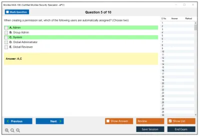 McAfee MA0-100 Certified McAfee Security Specialist - ePO Practice test exam simulator test engine exam Prep practice test questions answers Image 5