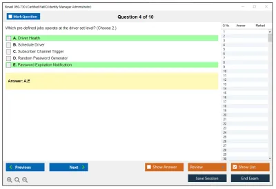 Novell 050-730 Certified NetIQ Identity Manager Administrator Practice test exam simulator test engine exam Prep practice test questions answers Image 4