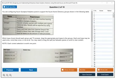 Microsoft DP-500 Designing and Implementing Enterprise-Scale Analytics Solutions Using Microsoft Azure and Microsoft Power BI Practice test exam simulator test engine exam Prep practice test questions answers Image 2