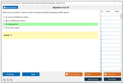 Avaya 7241X Avaya Equinox™ Solution with Avaya AuraÂ® Collaboration Applications Support Exam Practice test exam simulator test engine exam Prep practice test questions answers Image 9