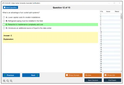APC DU0-001 Data Center University Associate Certification Practice test exam simulator test engine exam Prep practice test questions answers Image 12