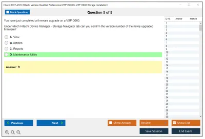 Hitachi HQT-4120 Hitachi Vantara Qualified Professional VSP G200 to VSP G800 Storage Installation Practice test exam simulator test engine exam Prep practice test questions answers Image 5