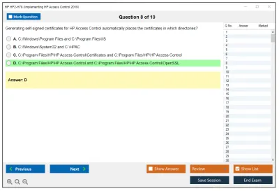 HP HP2-H78 Implementing HP Access Control 2019 Practice test exam simulator test engine exam Prep practice test questions answers Image 8