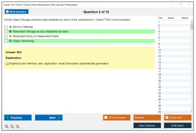 Oracle 1z0-1104-22 Oracle Cloud Infrastructure 2022 Security Professional Practice test exam simulator test engine exam Prep practice test questions answers Image 4