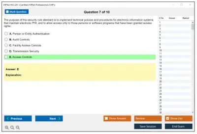 HIPAA HIO-201 Certified HIPAA Professional Practice test exam simulator test engine exam Prep practice test questions answers Image 7