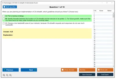 CA Technologies CAT-040 CA eHealth r6 Administrator Exam Practice test exam simulator test engine exam Prep practice test questions answers Image 1