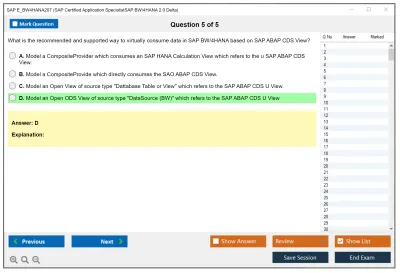 SAP E_BW4HANA207 SAP Certified Application SpecialistSAP BW/4HANA 2.0 Delta Practice test exam simulator test engine exam Prep practice test questions answers Image 5