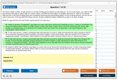 Amazon AWS AWS-DevOps-Engineer-Professional-DOP-C01 AWS DevOps Engineer Professional (DOP-C01) Practice test exam simulator test engine exam Prep practice test questions answers Image 7