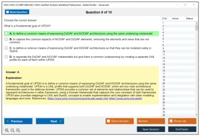OMG OMG-OCSMP-MBA400 OMG-Certified Systems Modeling Professional - Model Builder – Advanced Practice test exam simulator test engine exam Prep practice test questions answers Image 9